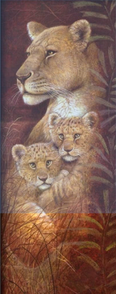 Diamond Painting Löwenmutter mit ihren Babys